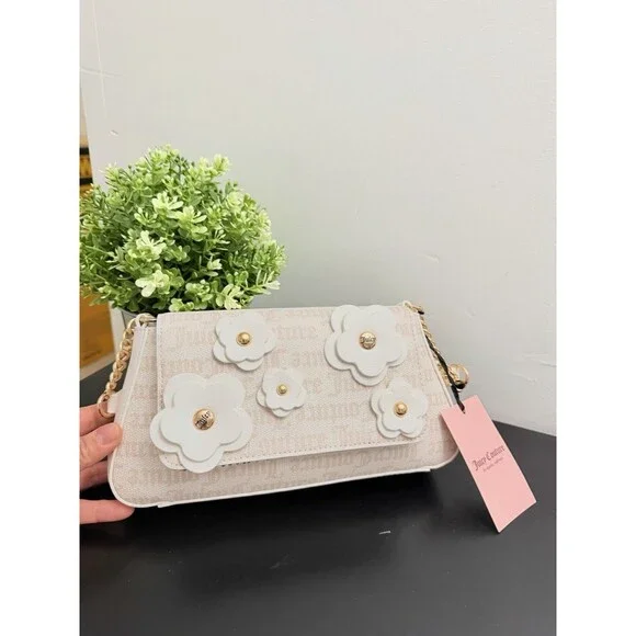 Juicy Couture Bouquet Flap Shoulder Bag in Angel Crystal NWT - Picture 3 of 9
